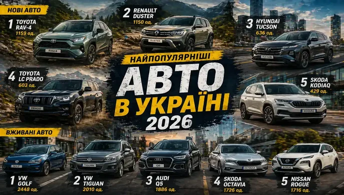 Які авто купують українці у 2026 році: рейтинг моделей
